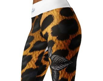 Leggings con estampado de leopardo / Leggings con estampado animal de cintura alta / Pantalones de yoga / Entrenamiento al aire libre / Leggings sexys de yoga para mujer / Baile de fiesta