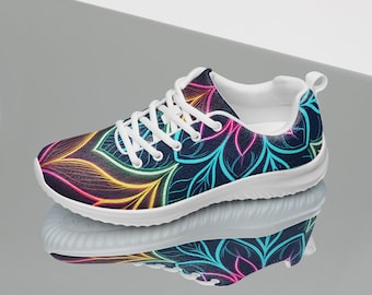 Colorful Neon Shoes | Custom Sneakers Coloring | Pilates Yoga Shoes for Workout | Festive Comfortable Womens Sneakers | Walking Dance Shoes