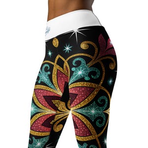 Shiny Leggings | Metallic Gold Silver Leggings | High Waisted Glossy Leggings | Sexy Glitter | Festive Yogapants | Workout Fitness Leggings
