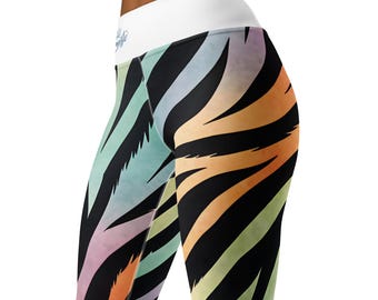 Leggings de cebra / Leggings con estampado animal / Leggings de gimnasio de cintura alta / Pantalones de yoga / Leggings con efecto tie-dye / Mallas de yoga / Gimnasio / Sexy / Caliente