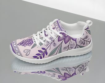 Yoga Pilates Shoes for Women | Purple Lavendel Sneakers | Athletic Workout Dance Shoes | Best Comfortable Custom Gym Shoes | Walking Hiking
