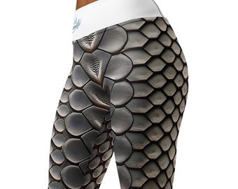 Snakeskin Print Leggings | Animal Print | High Waisted Yogapants | Hot Sexy Outdoor Workout | Shiny Spandex Designer Leggings | Women Yoga