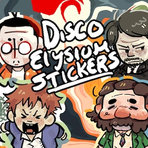Disco Elysium Sticker 4 Pack: Harry, Kim, Jean, Cuno