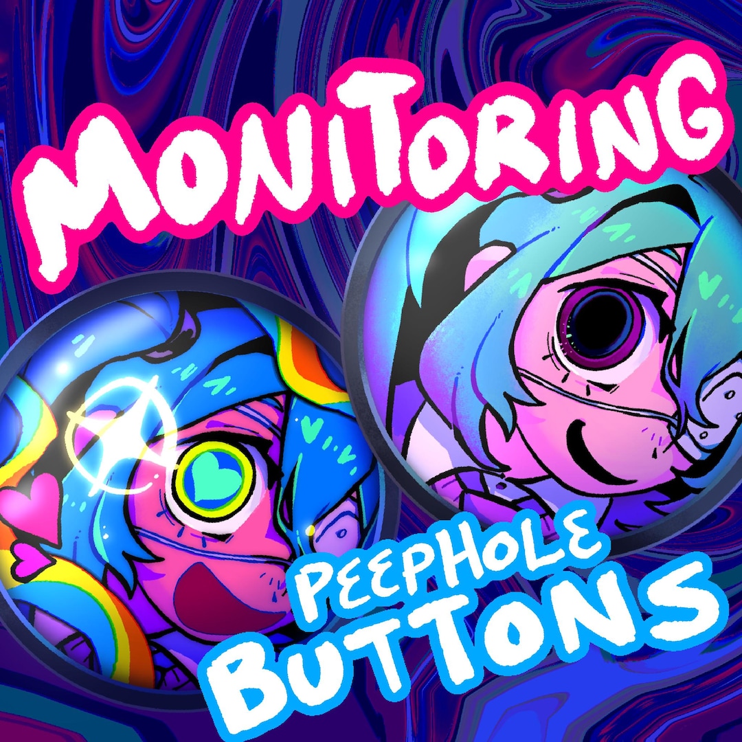 Monitoring Peephole Hatsune Miku Buttons - Etsy