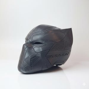 Black Panther Inspired Helmet: 3D Printed Full Size Cosplay Mask
