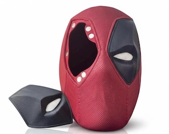 Casco de mercenario enmascarado rojo – Máscara de cosplay impresa en 3D de cabeza completa