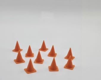 1:64 Scale Diorama Orange Traffic Cones (Set of 10)