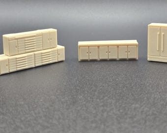1:64 Scale 3D Printed Diorama Furniture Set (4 Pieces)