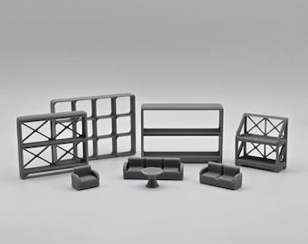 1:64 Scale Diorama Accessories | 3D Printed Furniture, Tire Racks