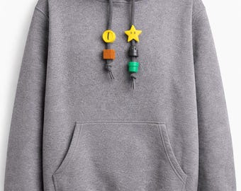 Retro Spiel-inspirierter Hoodie String Charms | String Squad Collection, Menge 5 Stück