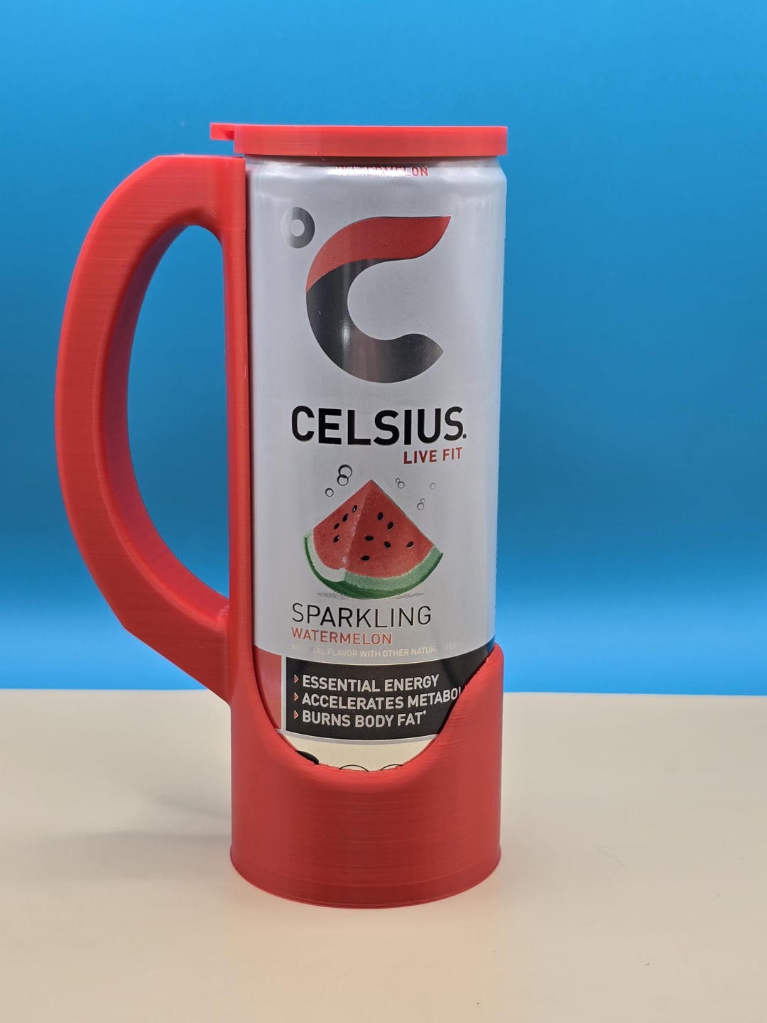 Celsius or Alani Skinny Red Can Holder With Handle Lid 12 Ounces 3D ...