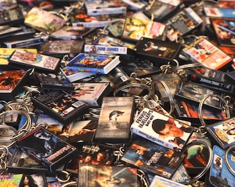 VHS & DVD Movie Keychain | Choose Your Favorite Film or Custom | Nostalgic 90s Y2K Gift | Mini Tape Keyring Charm