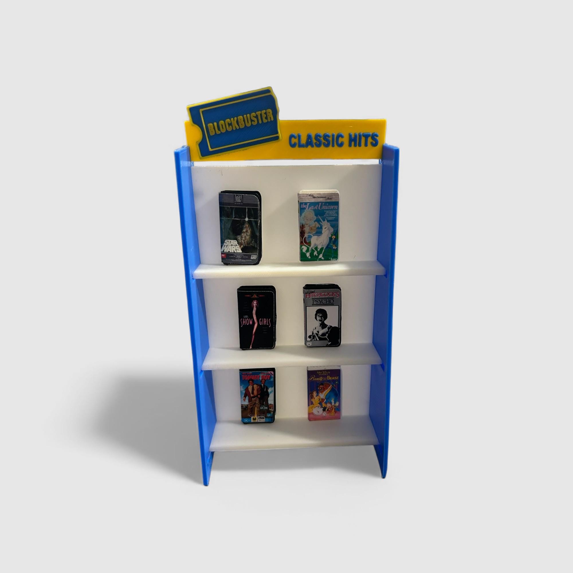 Blockbuster Mini VHS Shelf + Choose 3–12 Mini VHS Tapes | Retro Movie ...