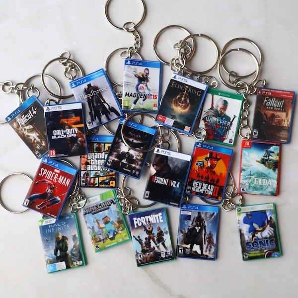 ANY Video Game Keychain – Xbox or PlayStation Controller Charm Gift