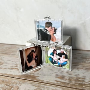 Llavero con CD NFC personalizado para pareja (para amigos o familiares) con lista de reproducción y foto. Caja de regalo gratis.