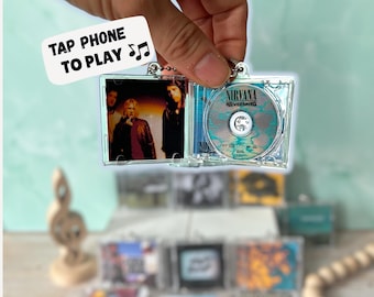 Llavero con mini CD NFC • Toca para reproducir música • Álbum o foto personalizado • Regalo de Spotify