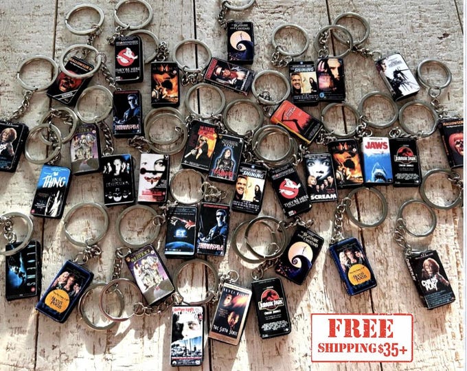 VHS & DVD Movie Keychain | Choose Your Favorite Film or Custom | Nostalgic 90s Y2K Gift | Mini Tape Keyring Charm