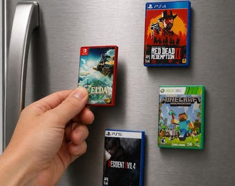 Custom Video Game Case Magnet | Choose Any Game | Mini Game Cover Magnet | Gamer Gift | PlayStation Xbox Nintendo | Retro Gaming Decor