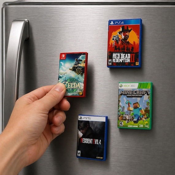 Custom Video Game Case Magnet | Choose Any Game | Mini Game Cover Magnet | Gamer Gift | PlayStation Xbox Nintendo | Retro Gaming Decor