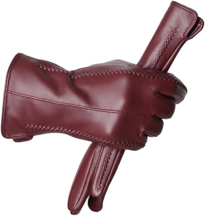 Windproof Touchscreen Leather Driving Gloves – Warm Winter Gloves for Men & Women