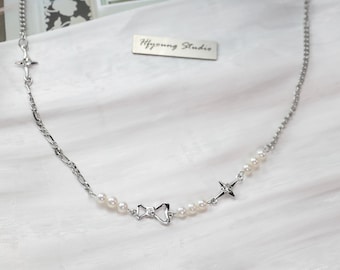 Elegant Silver Necklace with Freshwater Pearls