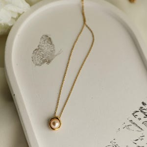 Gold Plated Chain Pearl Necklace