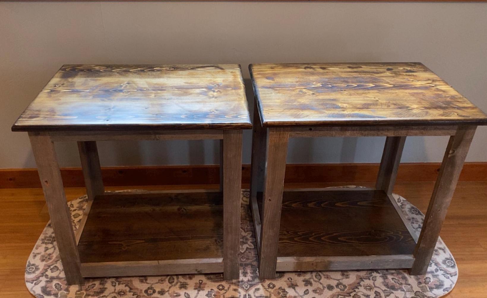Rustic Rectangular End Table Rustic Farmhouse End Tables - Etsy