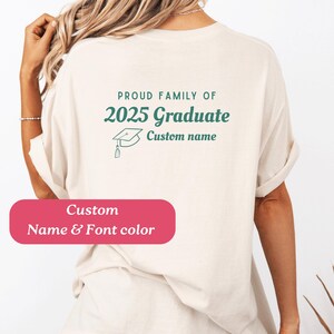 Proud Family Graduate T-shirt, Unisex Customizable Tee, Class of 2025 Shirt, Graduation Gift, Family Pride Clothing