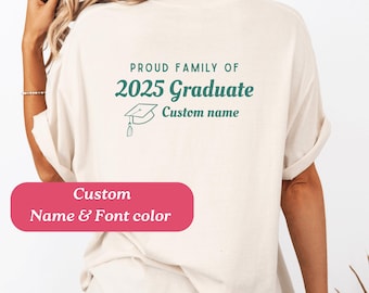 Stolzes Familien-graduierten-T-Shirt, Klasse von 2026, kundengerechtes T-Stück