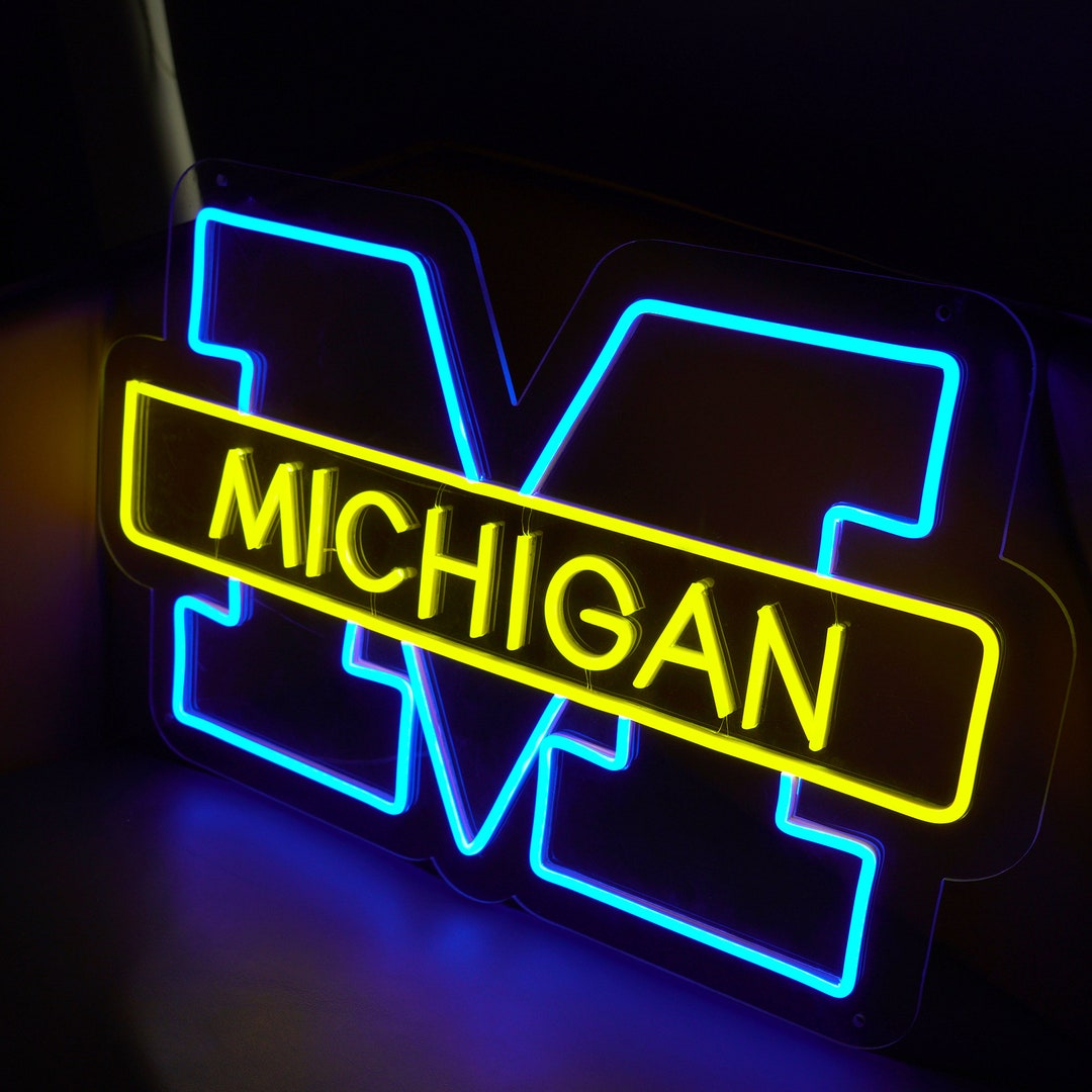 University of Michigan Neon Sign University Logo Neon Sign Etsy