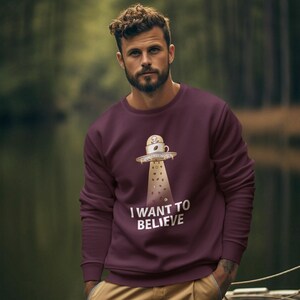 I Want To Believe Coffee Alien - Kaffee Sweatshirt für Männer, Frauen und alle Kaffeeliebhaber oder als Kaffee Geschenk - ERWACHSENE UNISEX