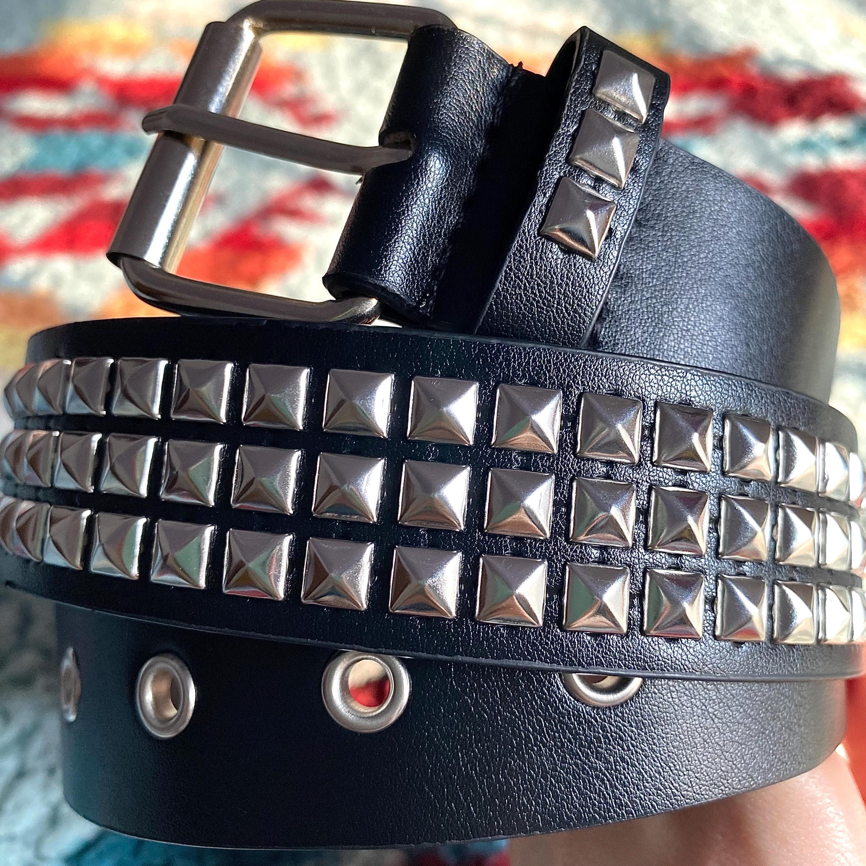 The Evil Within Ps3 Cintura In Pelle Borchiata Punk, 3 File Piramide, Unisex - Stile Rock Goth Biker Punk Rock - Foto 13