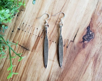 Women's Silver Leaf Earrings, Leaf Earrings, Silver Earrings, Boho Earrings, Joanna Gaines Earrings, Minimalist Style, Silver Drop Earrings