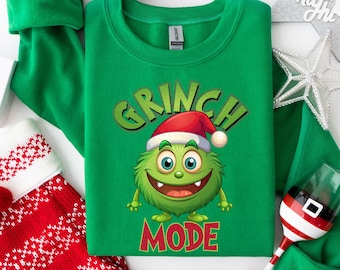 Grinch Mode-sweater, grappige vakantietrui, kerstoutfit