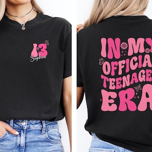 Personalized Teenager Era T-Shirt: 13th Birthday Party Shirt