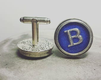 Handmade custom cufflinks with initals | Great gift idea | Husband wedding day gift | Groomsmen bridal party gifts