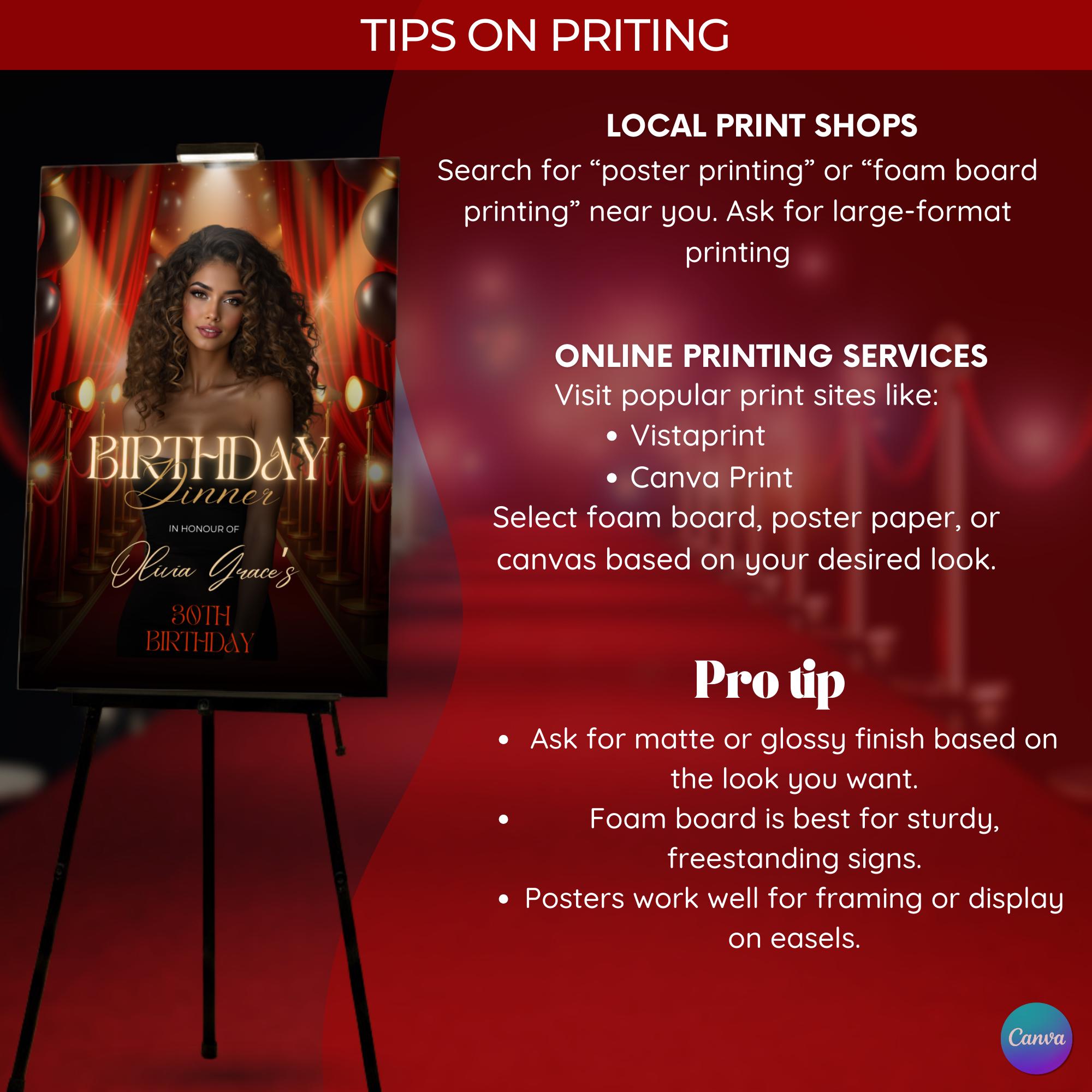 VIP Red Carpet Themed Birthday Party Welcome Sign, Hollywood Birthday ...