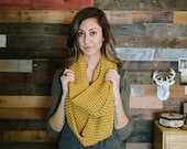 Infinity scarf, mustard scarf, yellow infinity scarf, chunky scarf,  gold scarf, circle scarf, spring, fall, winter