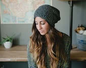 women's slouchy hat, women's slouch hat, men's slouchy hat women's beanie gray hat wool hat winter hat