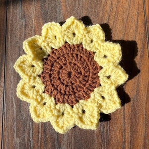 Sunflower Crochet Coaster