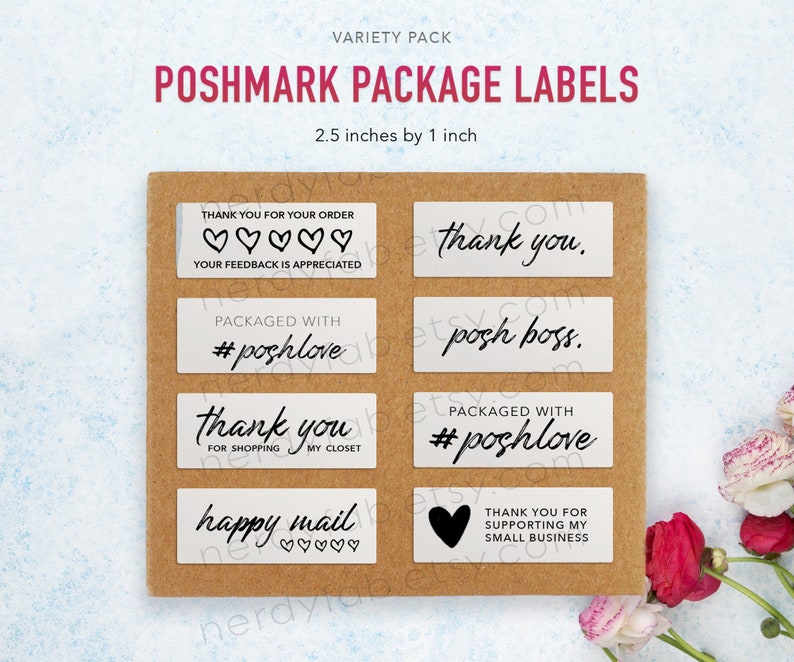 Poshmark Thank You Stickers Shipping Label Small Business Etsy