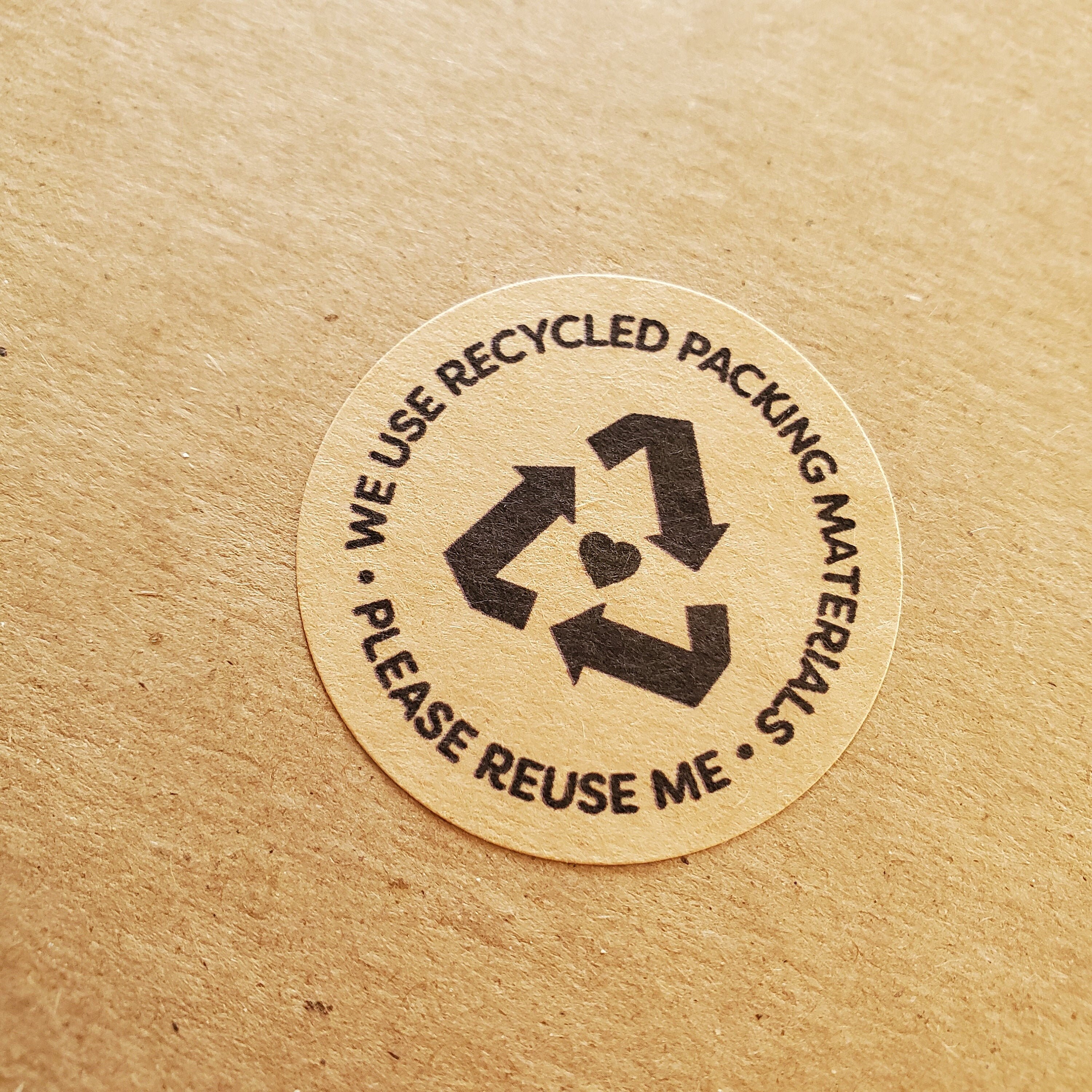 We Use Recycled Boxes and Packaging Stickers Brown Kraft Etsy