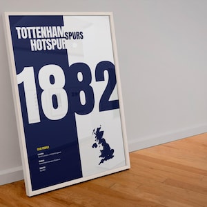 Premier League Team Profile - Tottenham Hotspur | Digital File Only | Printable Wall Art | Wall Decor