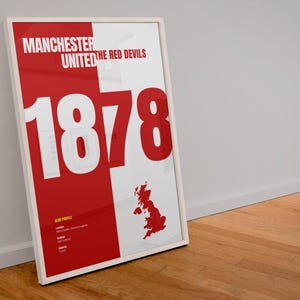 Premier League Team Profile - Manchester United | Digital File Only | Printable Wall Art | Wall Decor