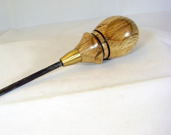 Scratch Awl Live Oak Wood & Brass Woodworking Tool