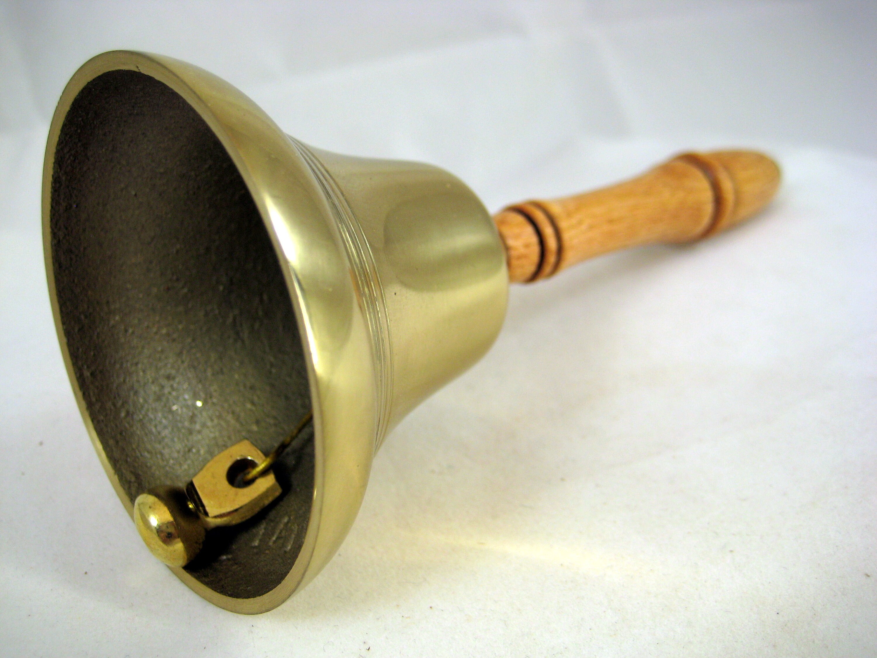 Brass Dinner Bell Ringer Handmade with Red Oak Wood handle Etsy