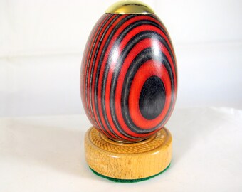 Kaleidoscope Multi Color Wood Egg with Free custom Base