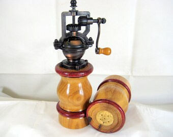 Salt and Pepper Mill Set Antique Style Copper Grinder Mechanism
