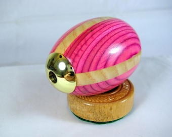 Kaleidoscope Multi Color Wood Egg with Free custom Base