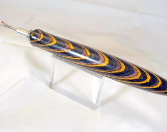 Seam Ripper Handcrafted Blue and Yellow Laminated Wood Satin Chrome